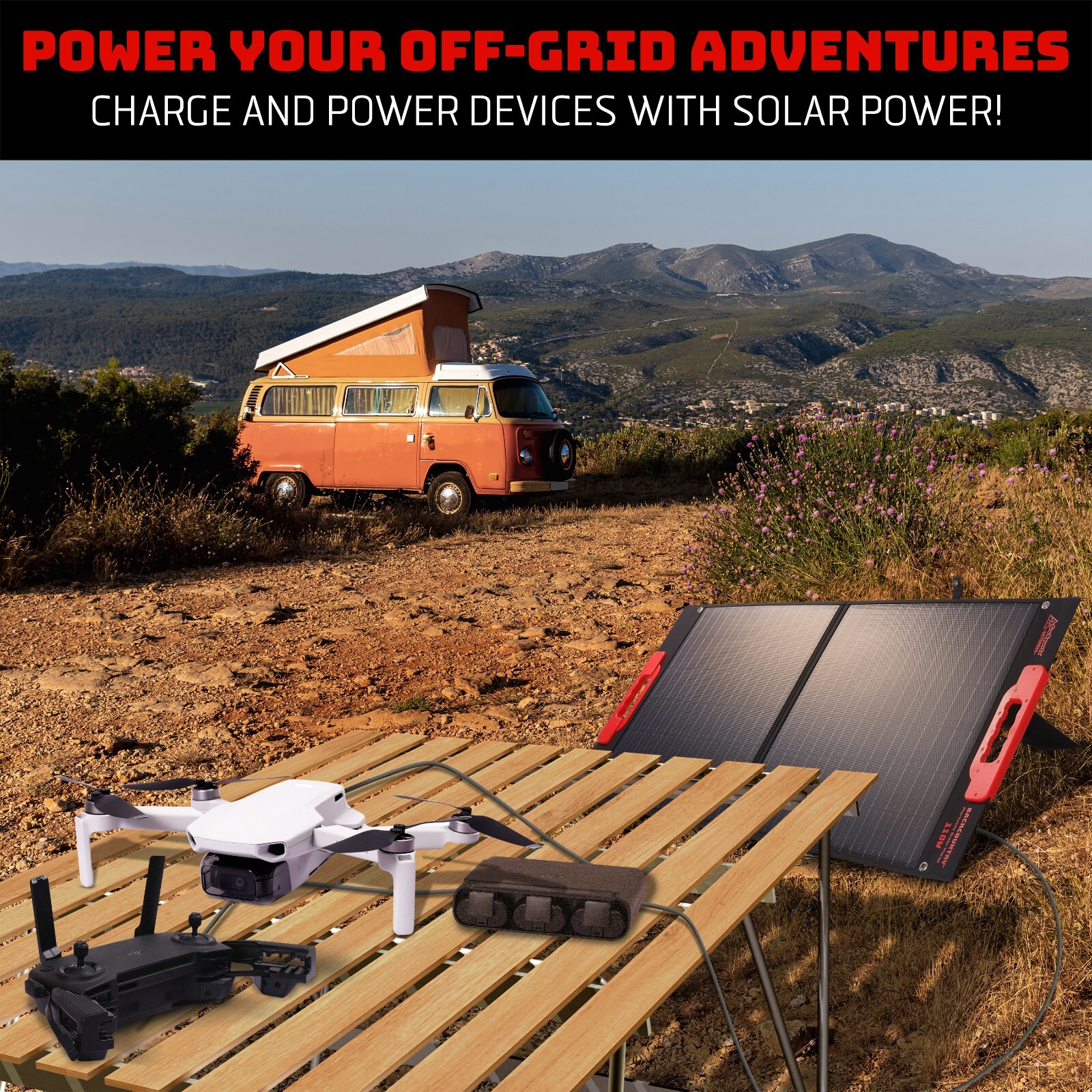 GoSports Outdoors Backcountry 110W IP65 Water-Resistant Portable Solar Panel