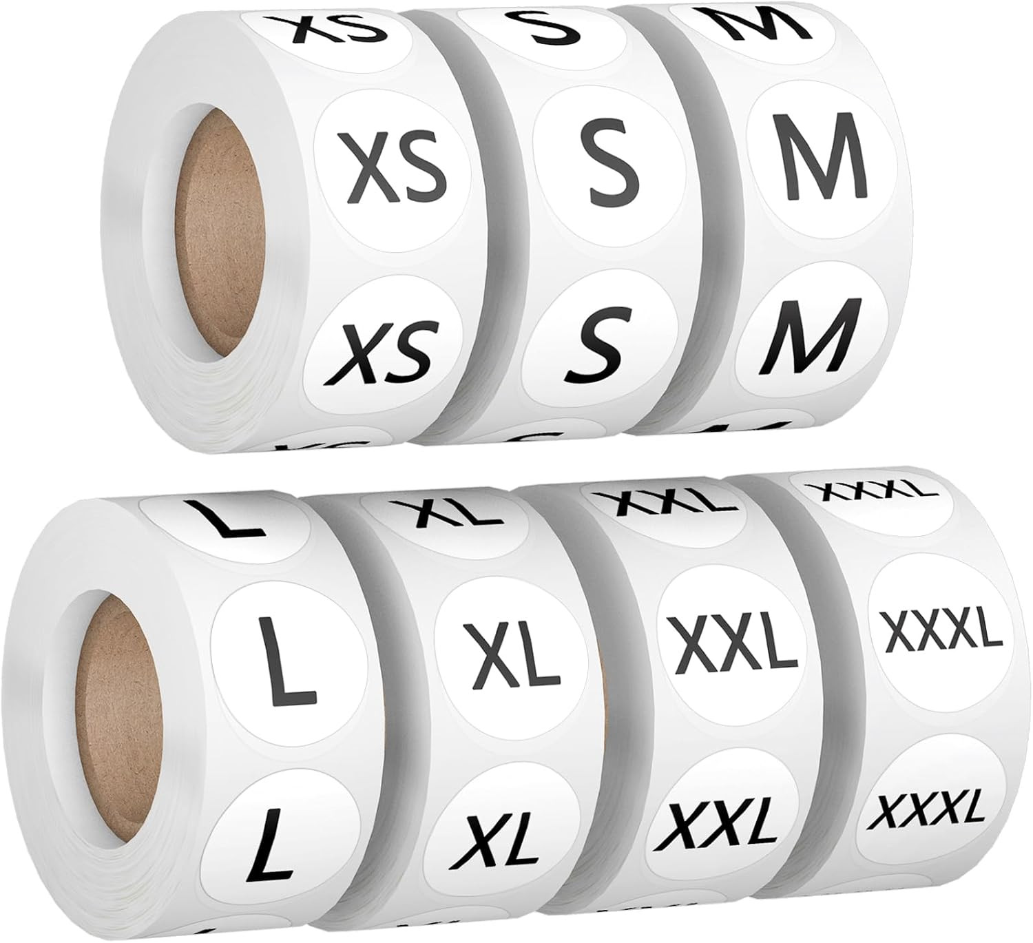 3500 PCS 7 Rolls 7/8″ Clothing Size Stickers Labels, round Self Adhesive Apparel