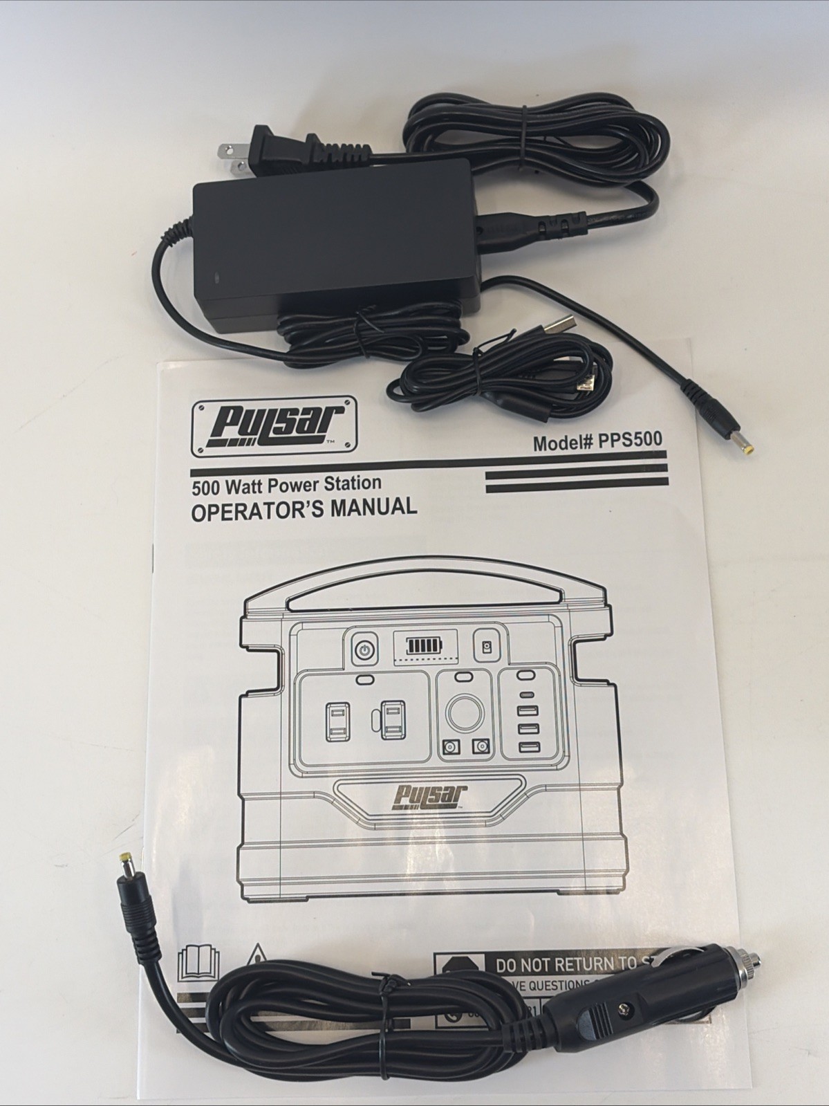 Pulsar 500 Watt Portable Power Station PPS500 Wall Or Solar Compatible Charging