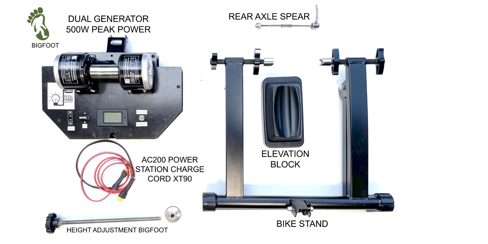Bigfoot 500 Watt DC Pedal Power Bike Generator Preppers / STEM Lifetime Warranty