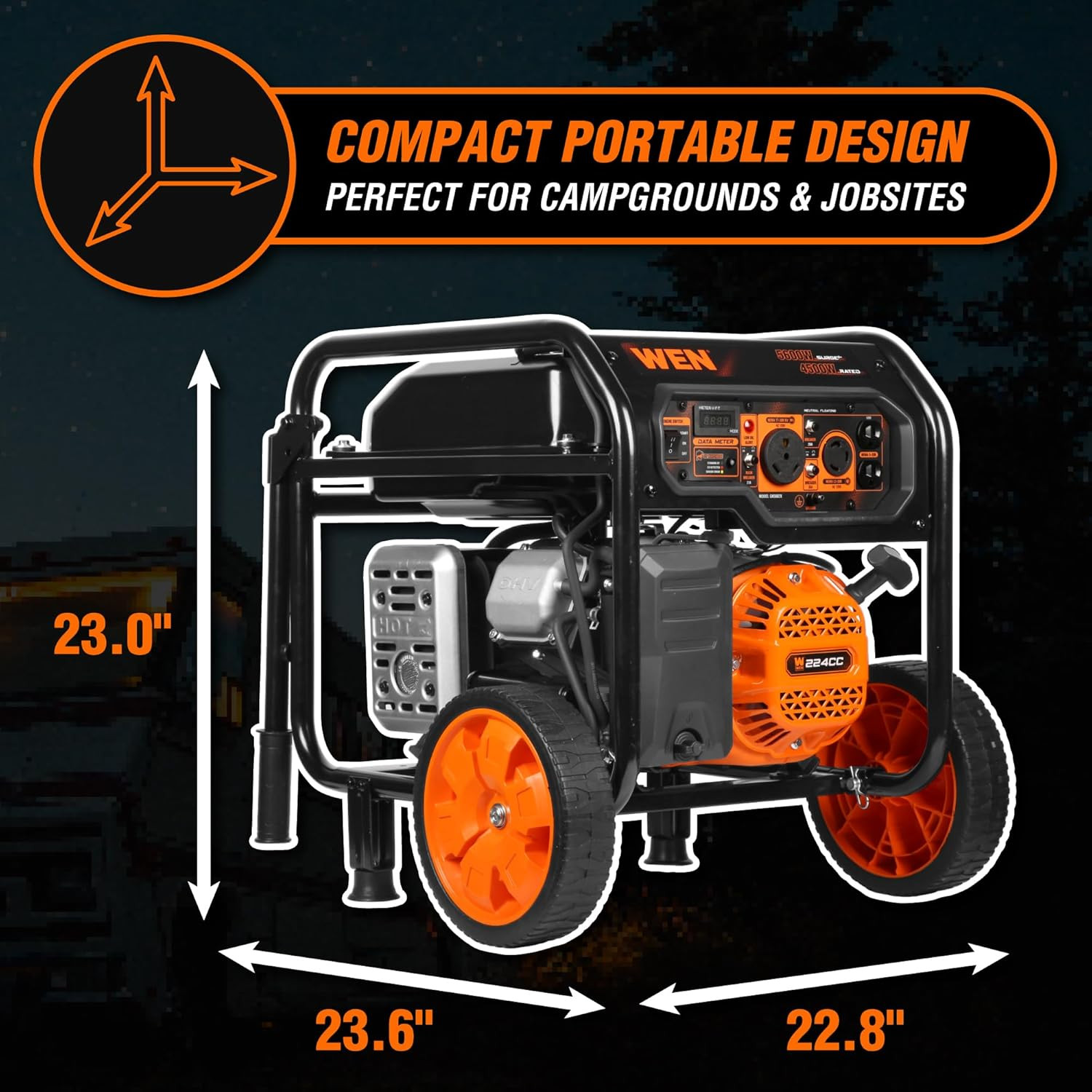 5600-Watt Portable Generator, Electric Start, 224Cc, Transfer-Switch and Rv-Read