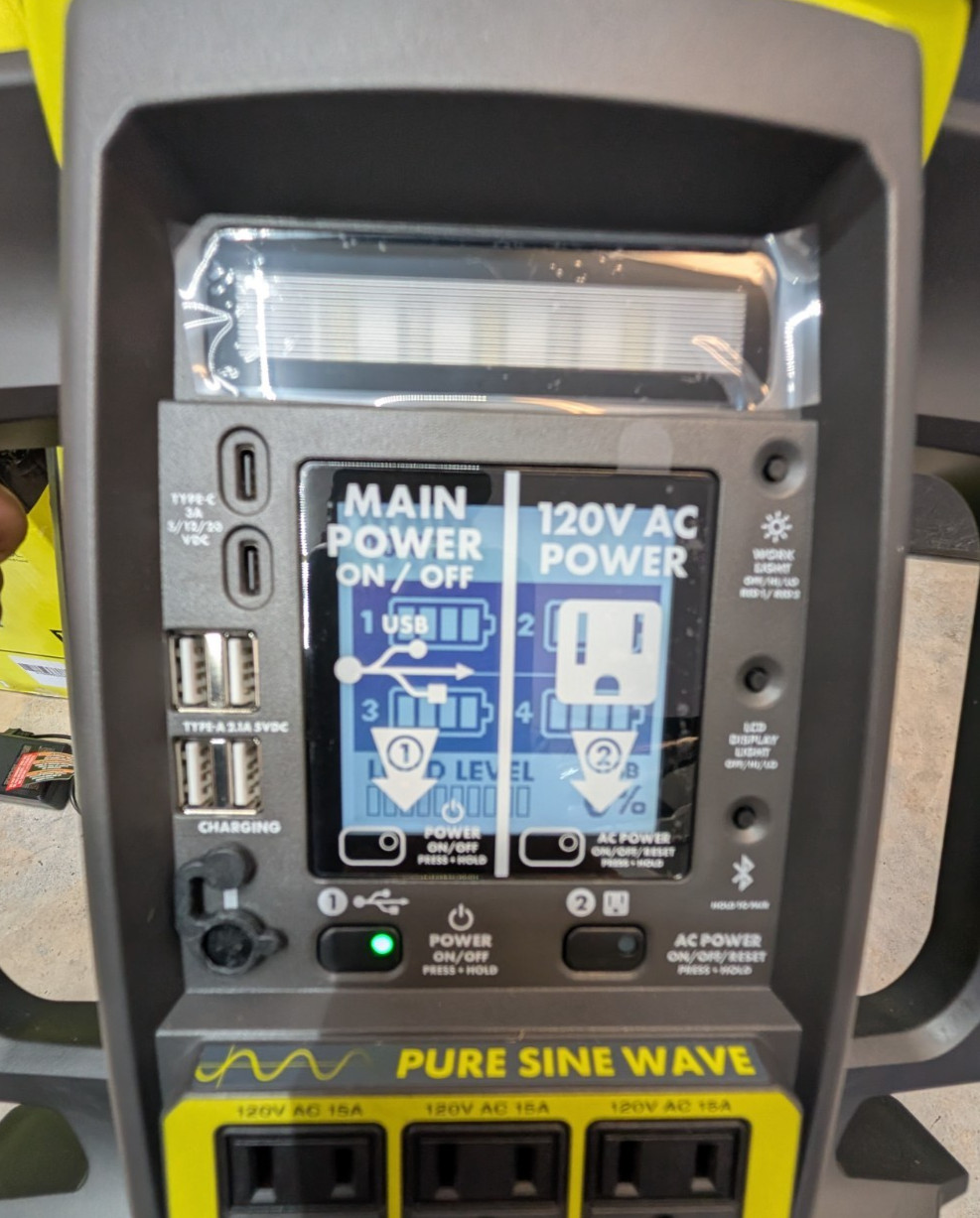 Ryobi RYi1802BTVNM, 40Volt – 3000Watt Power Station Generator WITH 4 BATTERIES!
