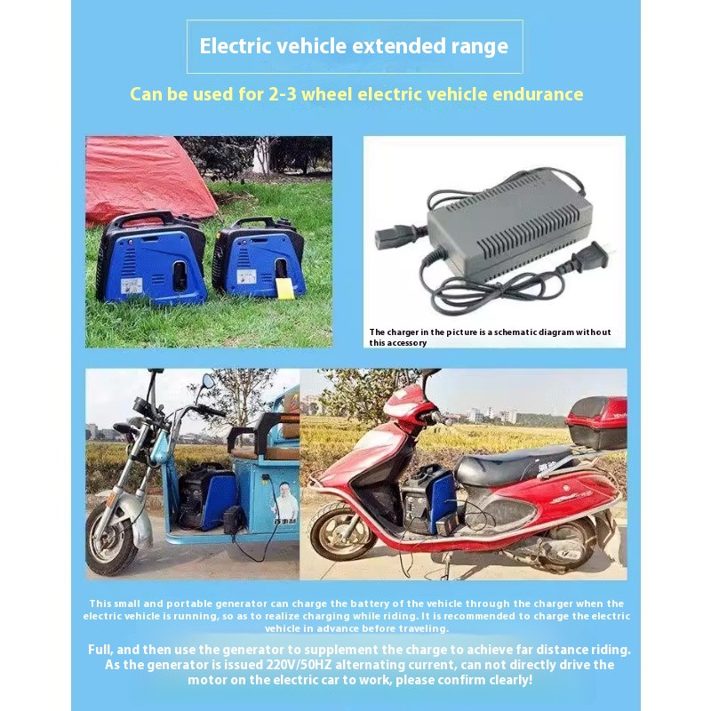 220V Portable Silent Camping Gasoline Power Inverter Generator Set 800W