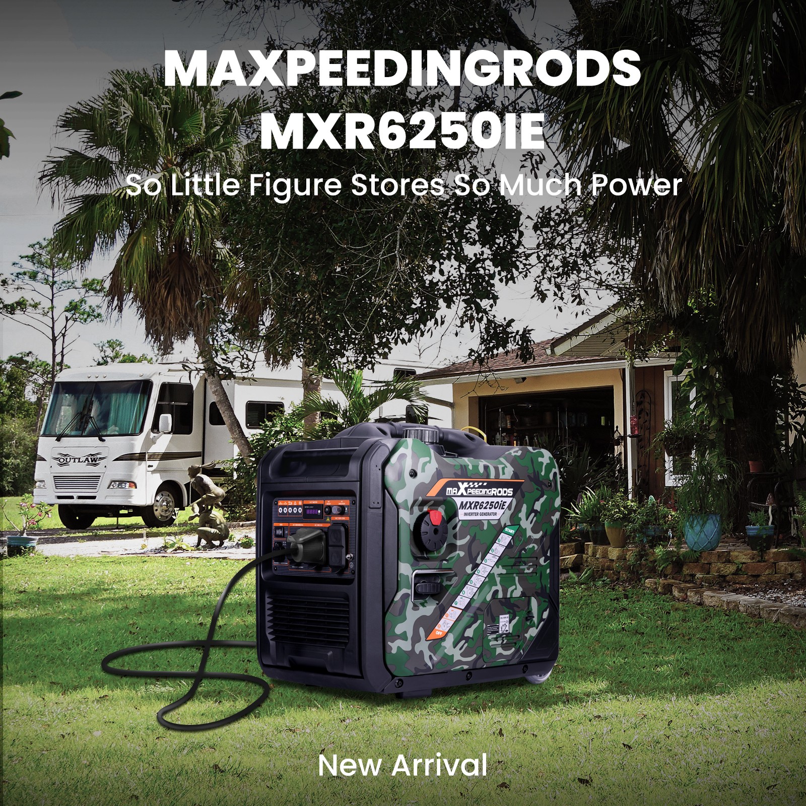 Gas Powered 5500W Portable Generator Electric Start ECO Mode Digital Control