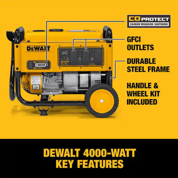 DEWALT 5,000/4000-Watt Recoil Start Gas Powered Portable Generator w/ CO Protect