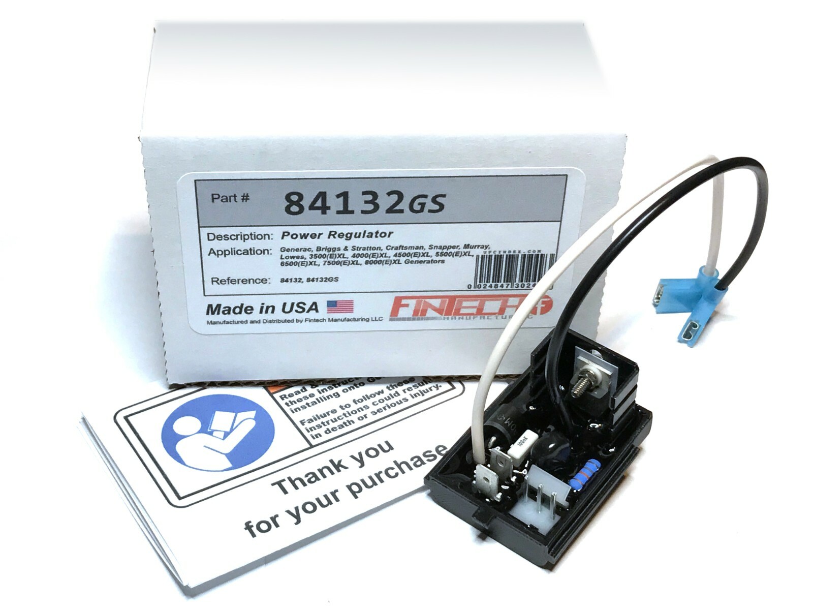 84132GS, 84132, BRIGGS & STRATTON VOLTAGE REGULATOR CRAFTSMAN GENERAC TROY BILT