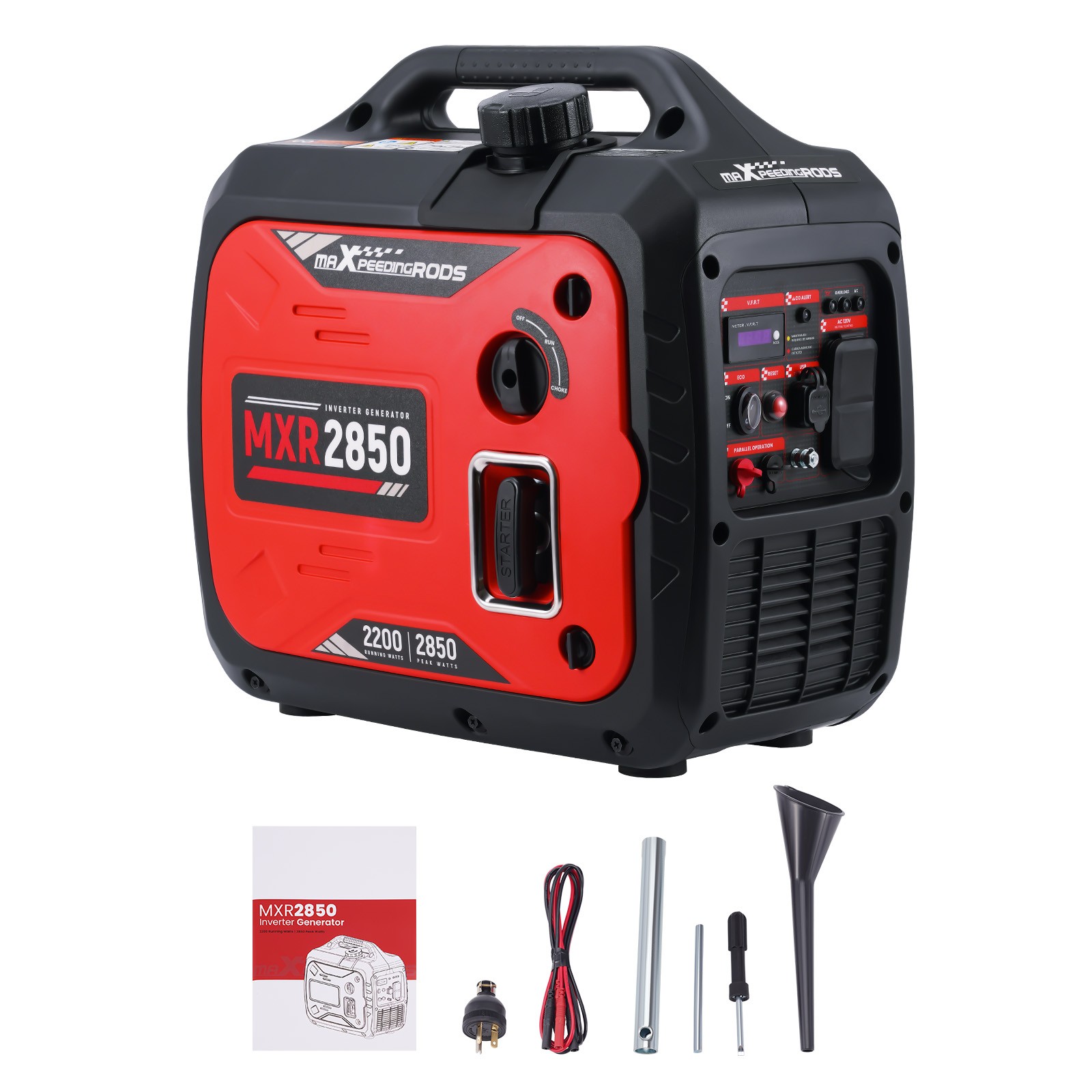 2850W Portable Inverter Generator Recoil Start Gasoline Powered 60dB 18kg
