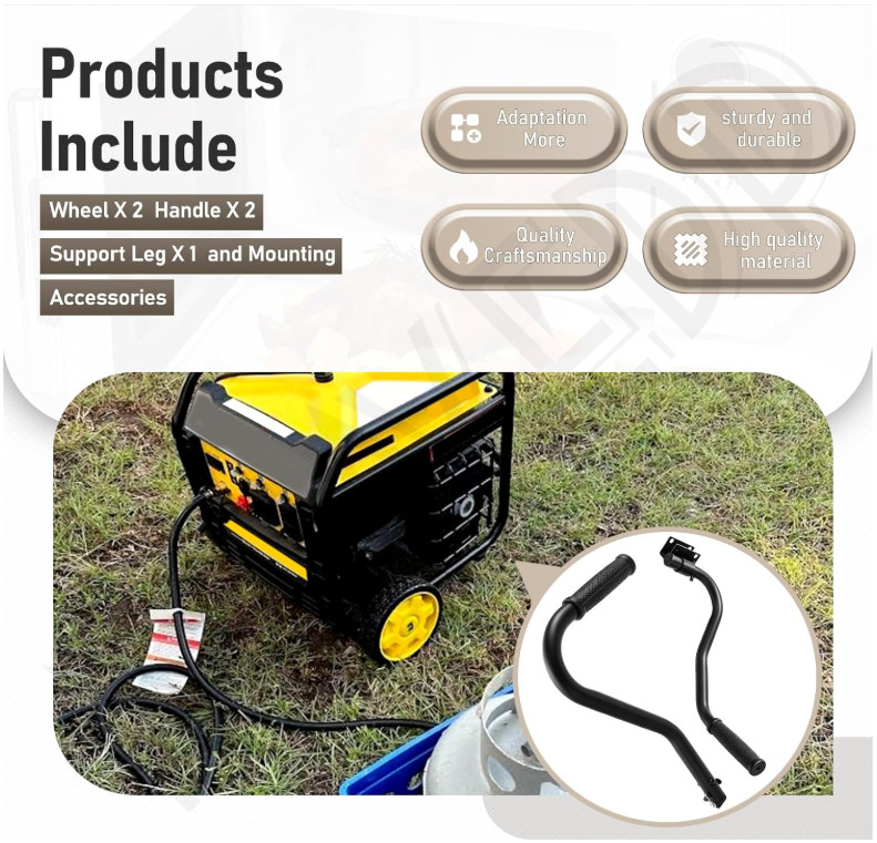Portable Wheel Kit Folding Handle, Flat Tires for Champion Generators 2800-4750