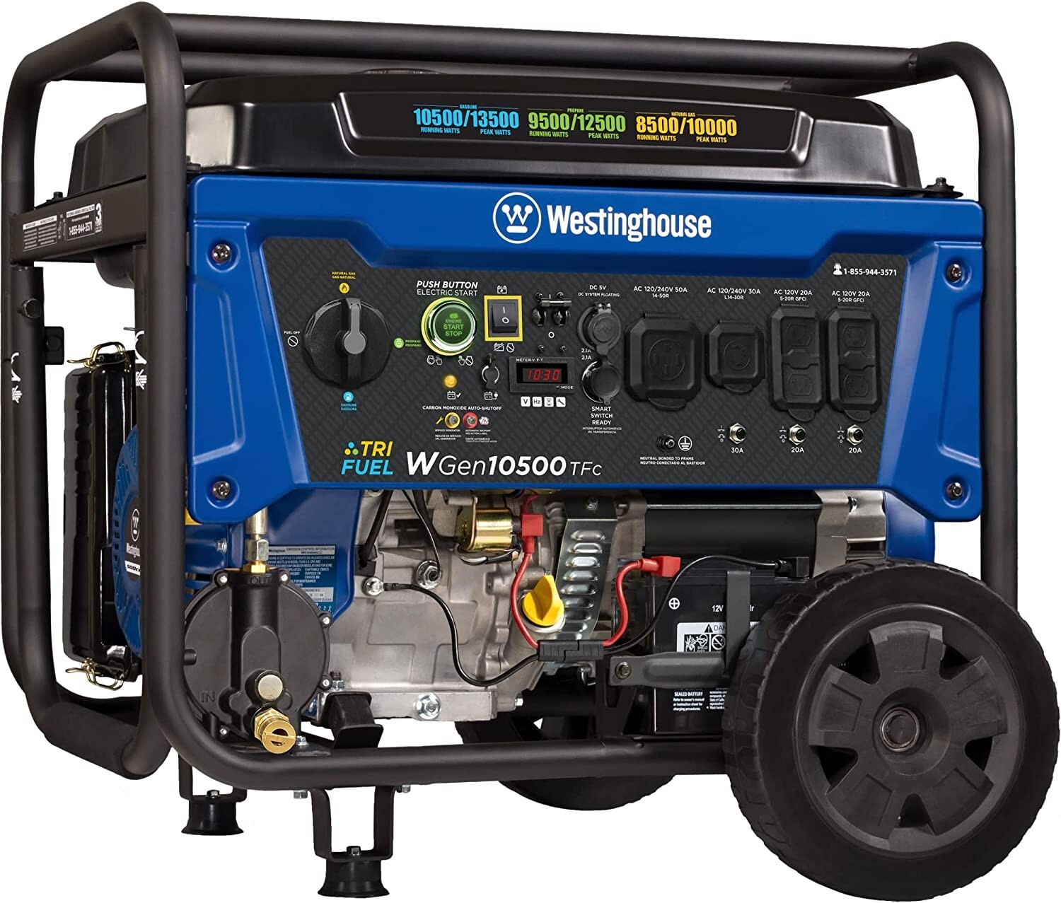 Westinghouse 13,000-W Portable Hybrid Tri Fuel Gas Generator with Remote Start