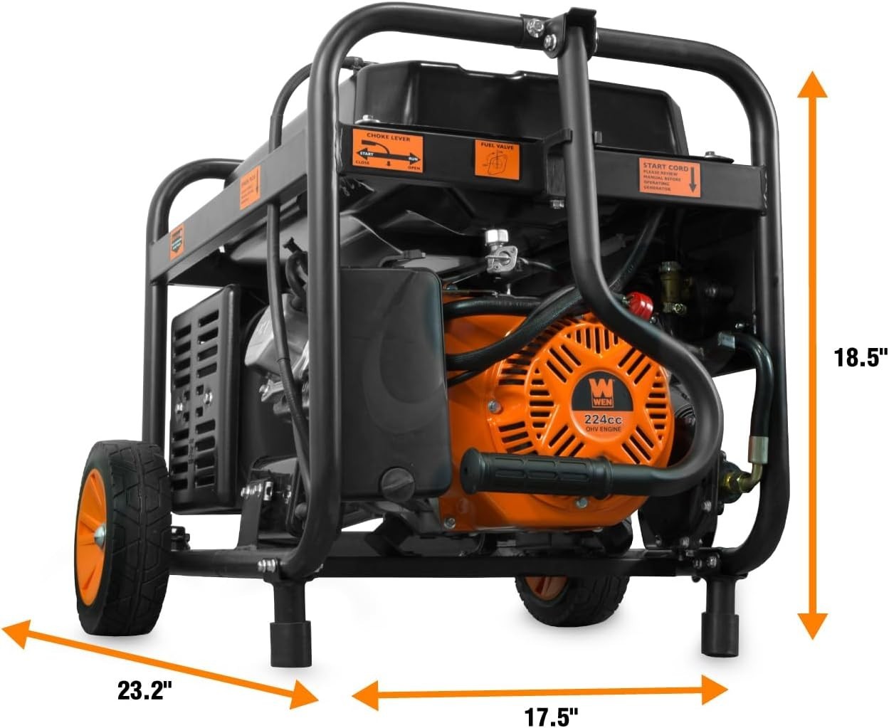 WEN DF475T 4750W Dual Fuel Portable Generator w/Wheel Kit & Electric Start