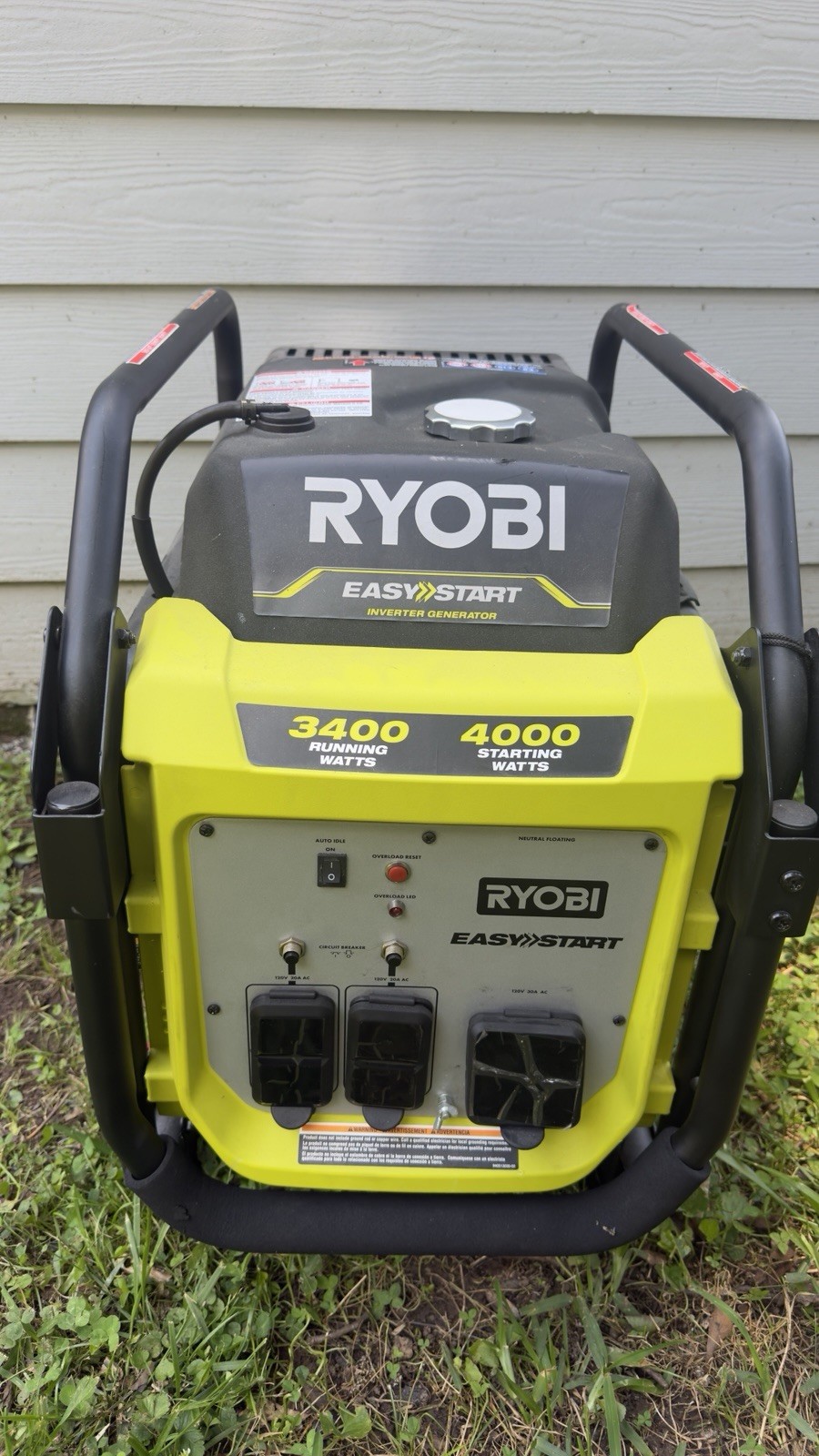 Ryobi Easy Start Inverter Generator 3400W Running/4000W Start, CO Detect