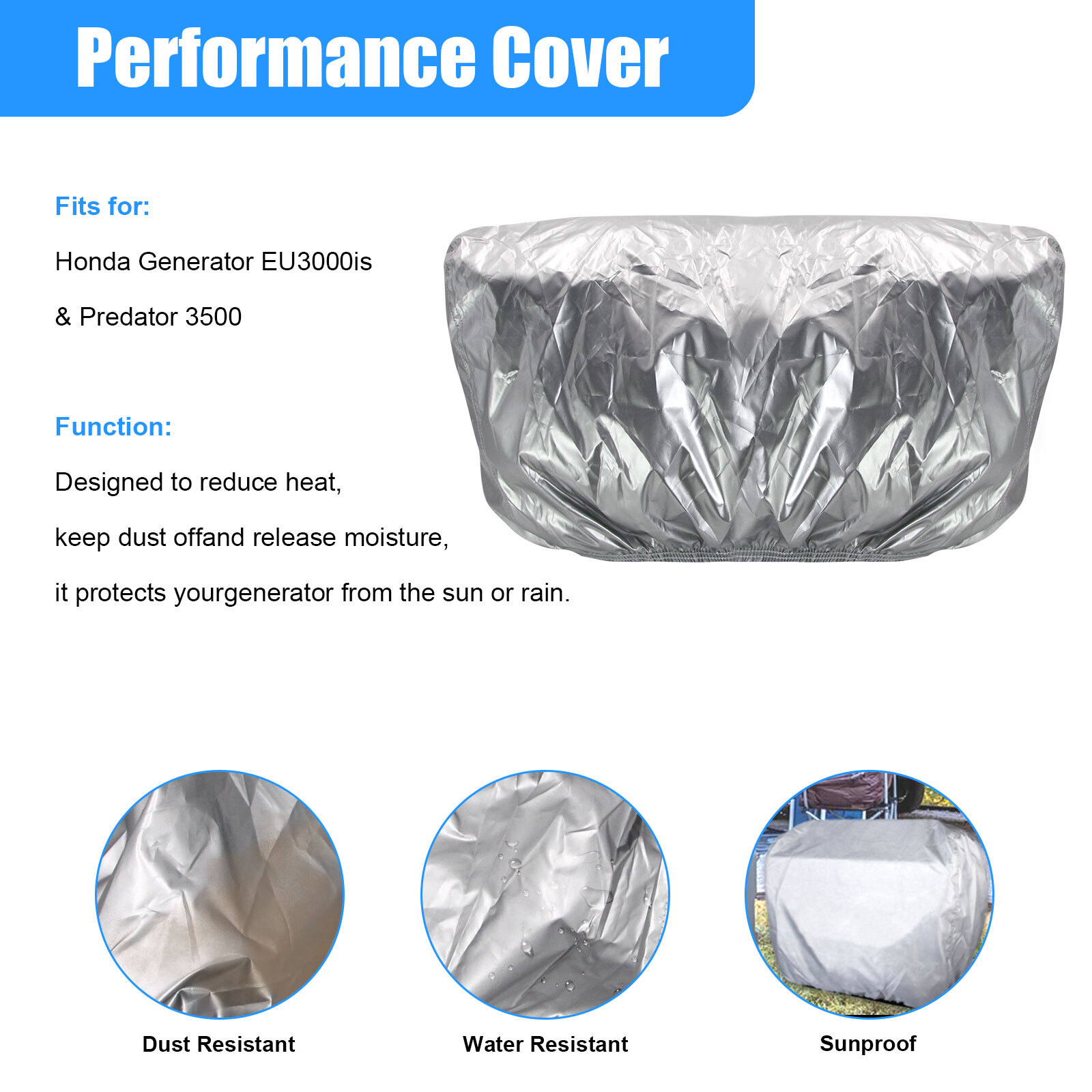 Generator Outdoor Storage Waterproof Cover For Honda EU3000is & Predator 3500