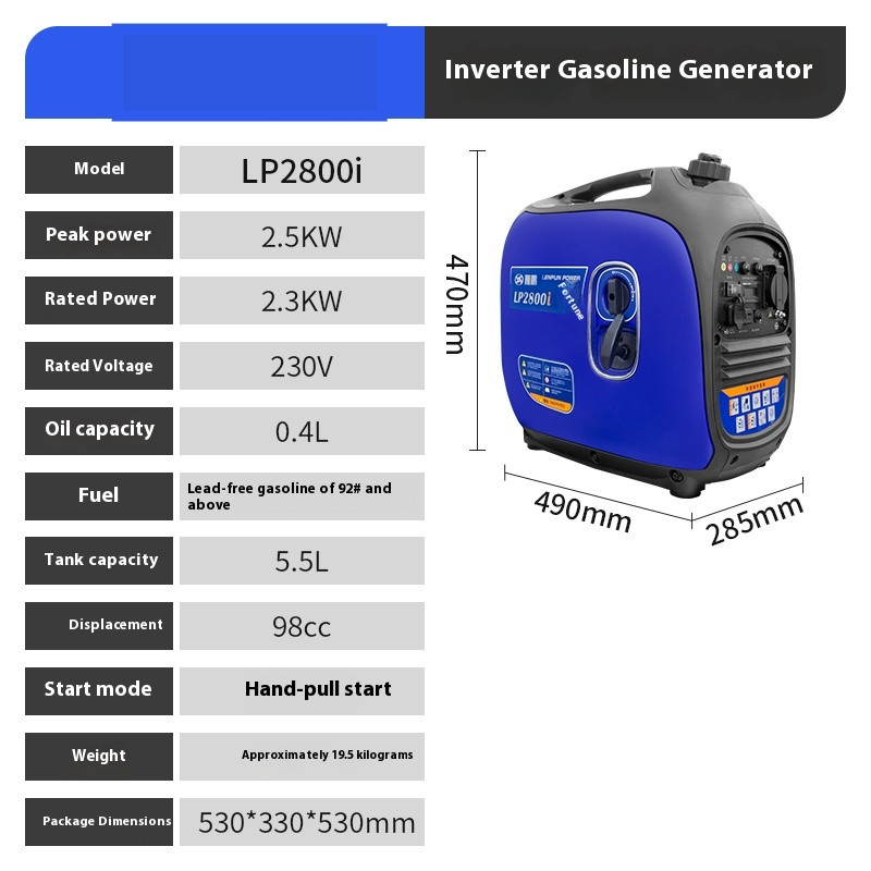 Gasoline Generator 220v Small Home Outdoor Camping Handheld Portable Inverter
