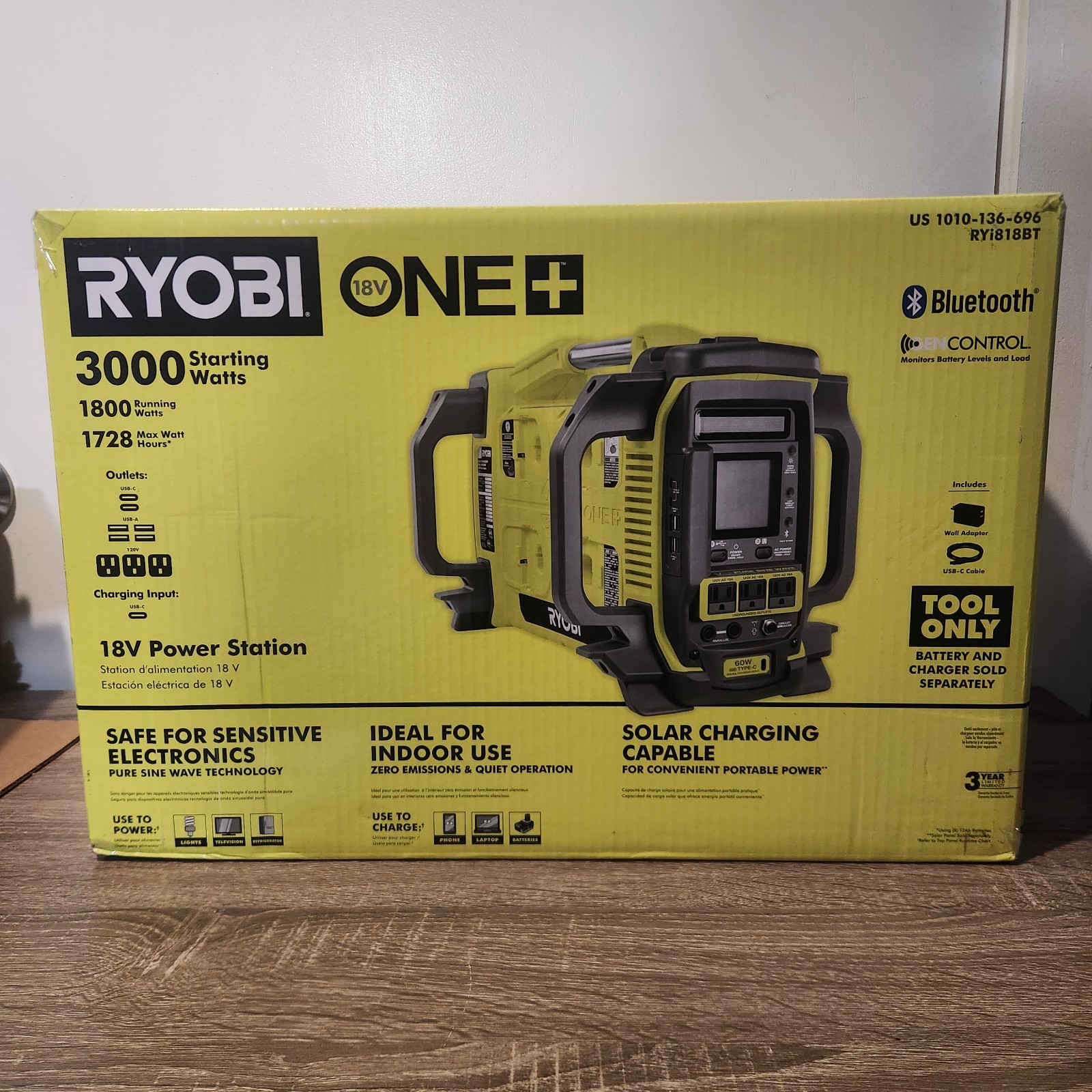 NEW RYOBI RYi818BT One+ 18 Volt Power Station Inverter (ONLY TOOL)
