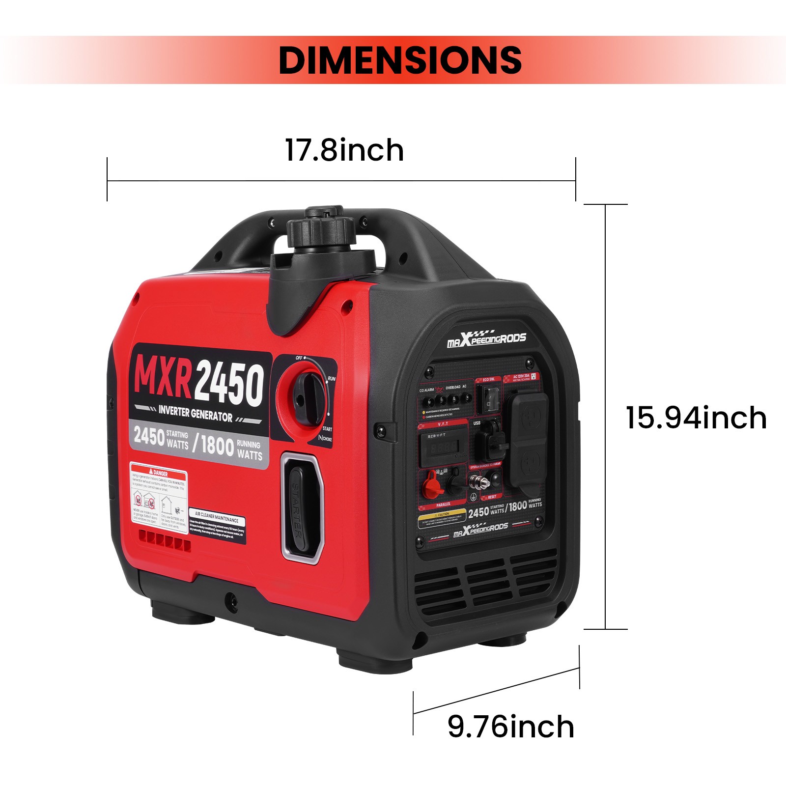 2.4KW Portable 15kg Inverter Generator – Fits Car Trunk Perfectly for Tailgating
