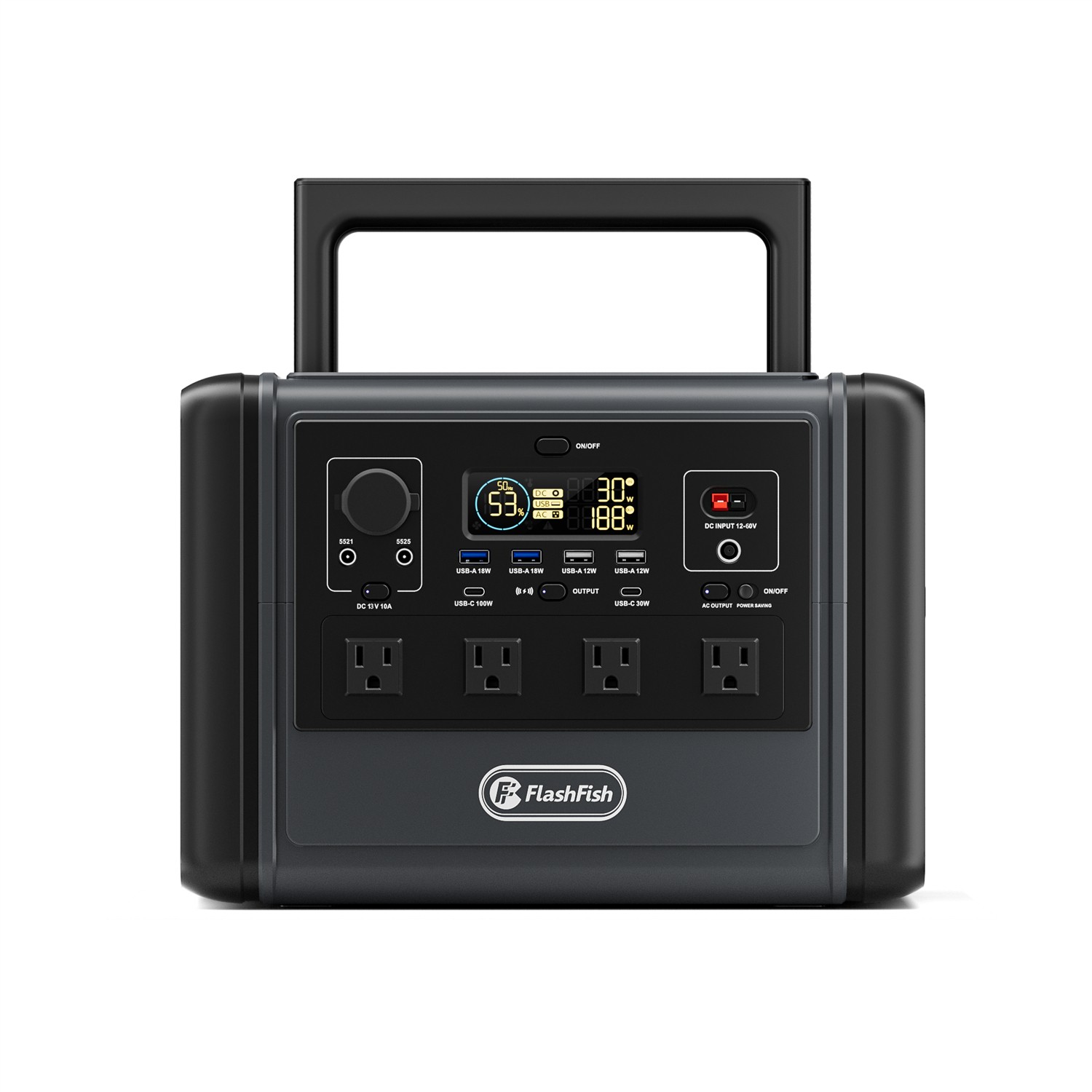 Flashfish T1200S 768Wh 1200W Portable Power Station LiFePO4 Generator