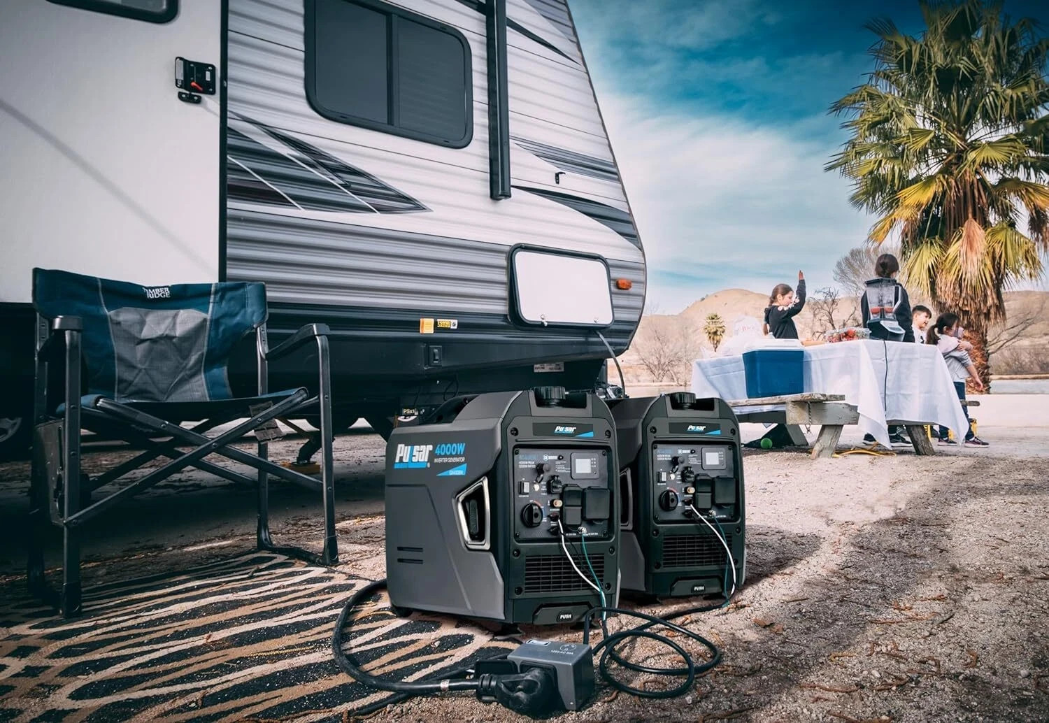 Pulsar Dual Fuel Gas Propane 4000 Watt Inverter Generator with CO Alert RV Ready
