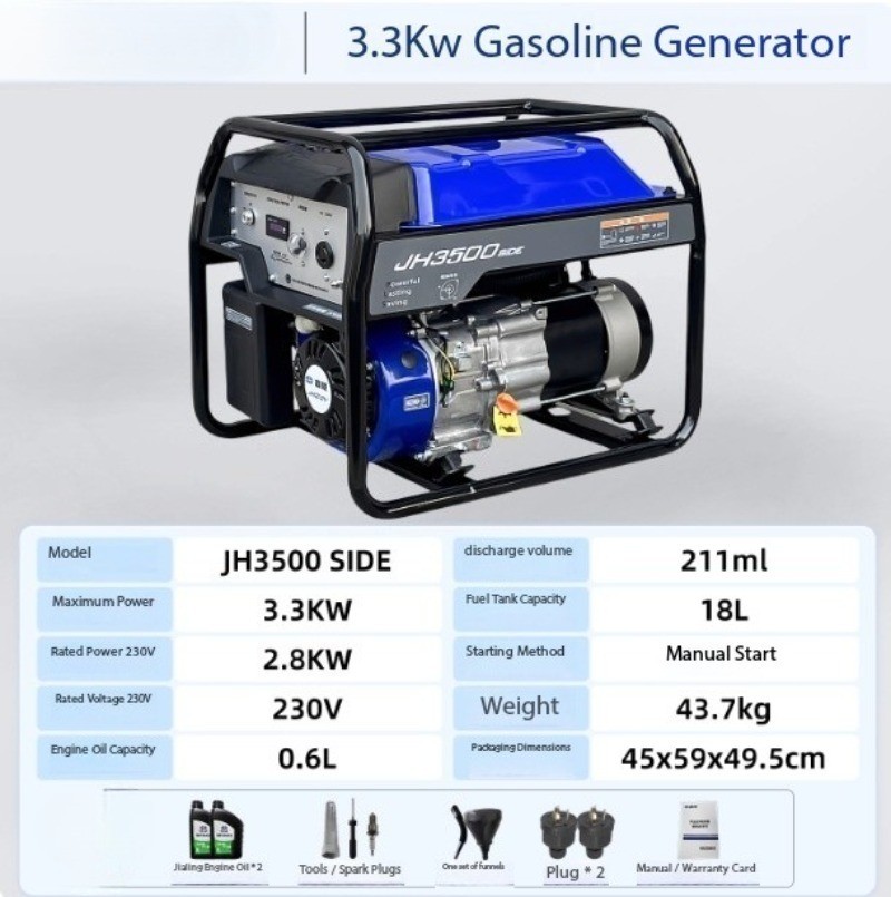 Smart Flashlight-Start Gasoline Generator 3kW/5kW/7kW Single-Phase 220V