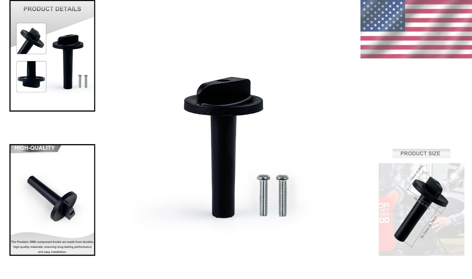 Run Choke Knob Switch for Predator 3500W Generators | Durable Replacement Kit