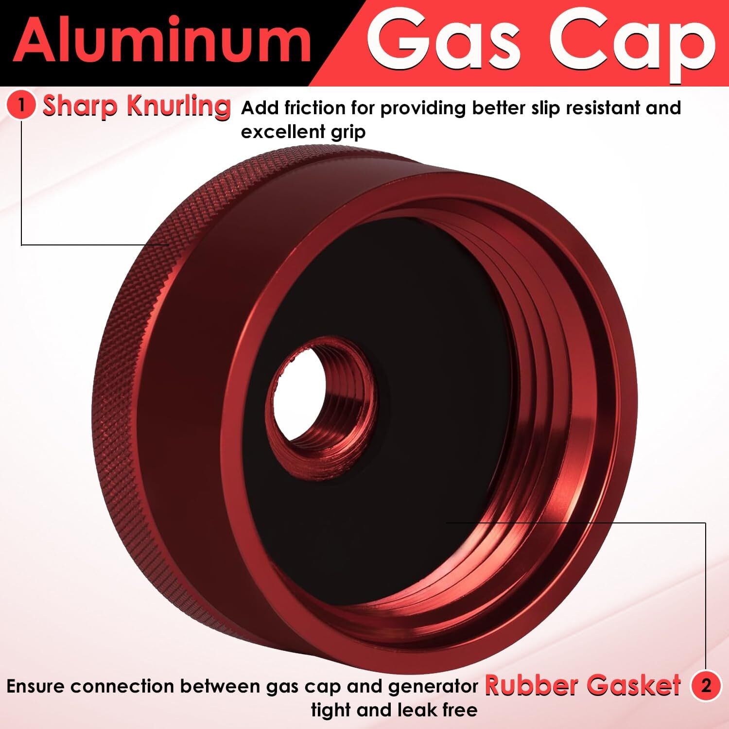 Extended Run Gas Cap Red Aluminum for Honda EU1000i EU2000i EU2200i EU3000i