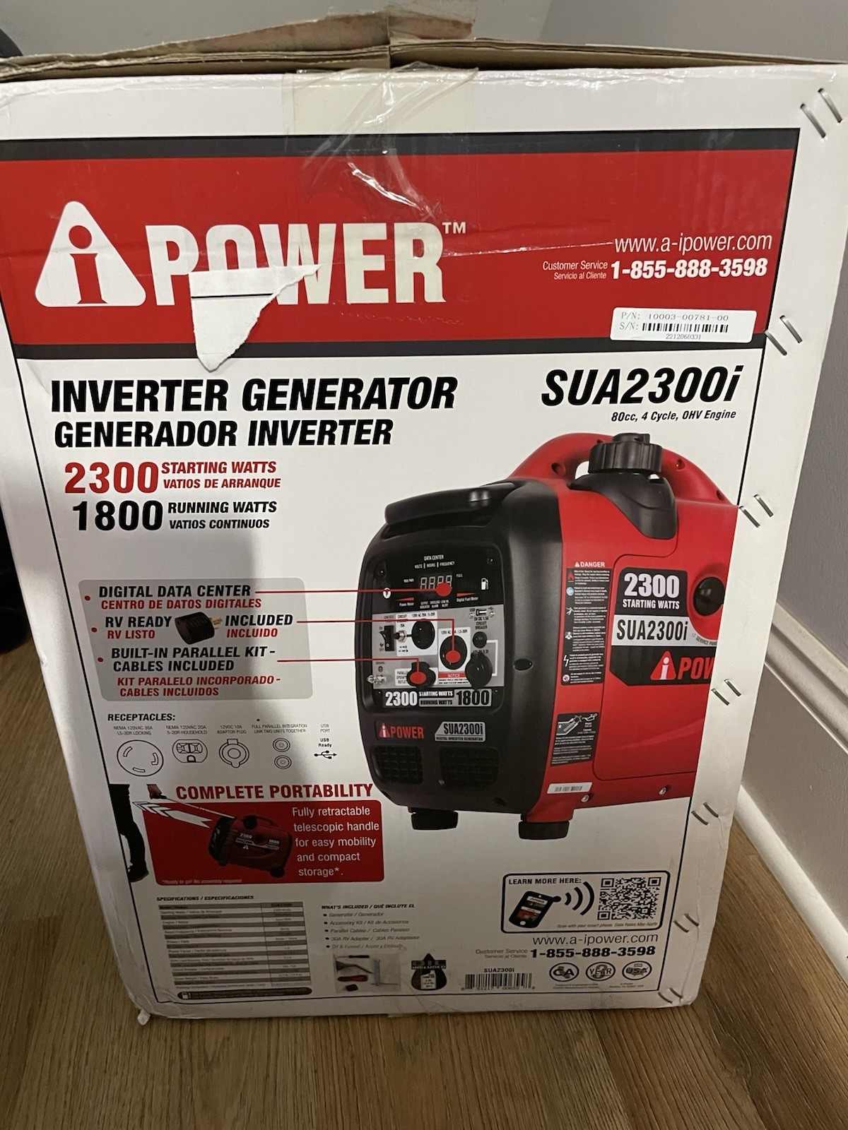 A-iPower SUA2300i 2300 Watt Inverter , Generator with Built-In Mobility Kit