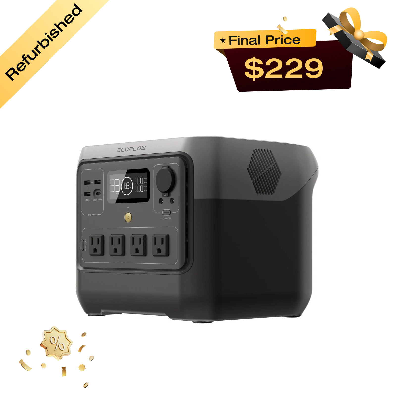 EcoFlow RIVER 2 Pro 768Wh Portable Power Station LFP Certified Refurbished