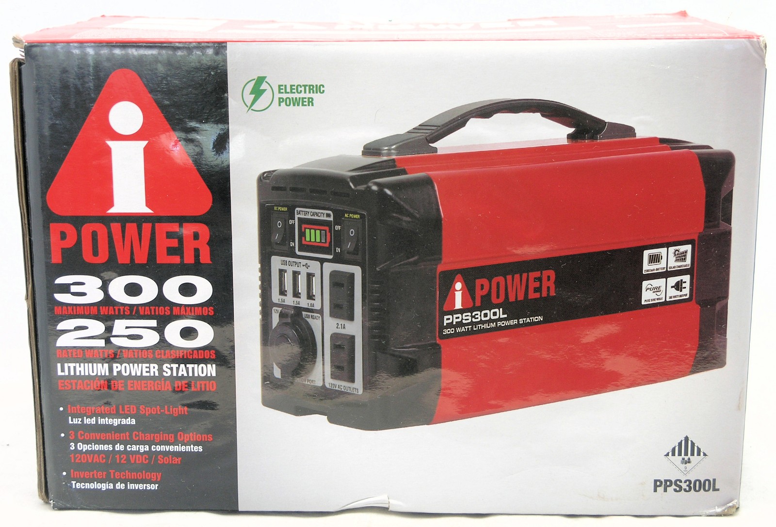 A-iPower PPS300L 300W Li-ion Manual Start Battery Powered Inverter Generator